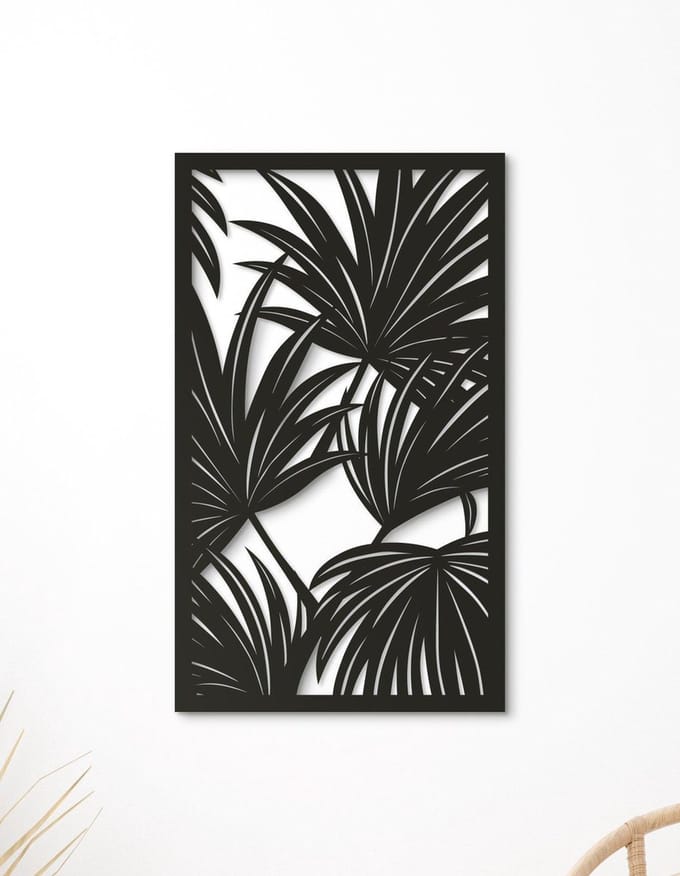Wanddecoratie | Palmblad in frame - L (36x60cm)