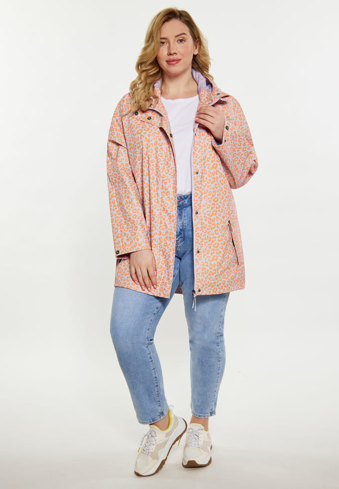 Schmuddelwedda Grote maat regenjas Dames Pastel Lavendel Oranje Leeuw