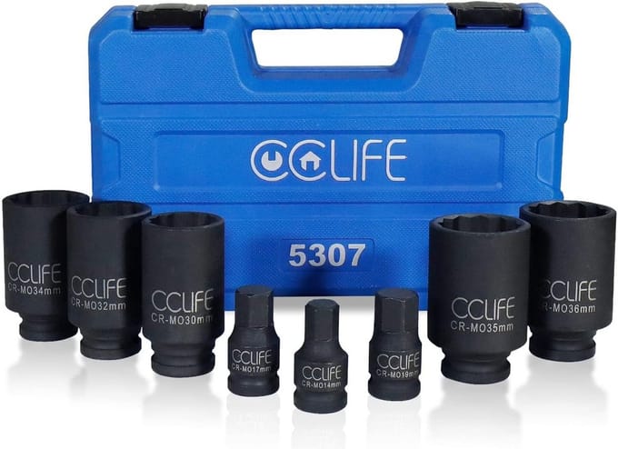 Krachtdopsleutel Set voor Tandwielashoes 30-36 mm | 1/2 Inch