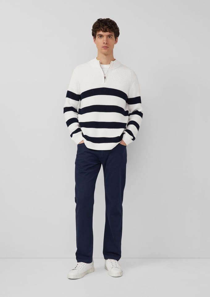 s.Oliver - male - Regular fit: broek van gestructureerd katoen