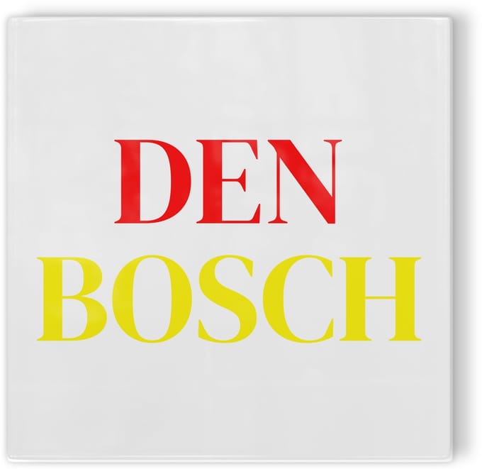 Tegeltje Den Bosch - wit rood geel - tegeltje stad - tegeltje met tekst