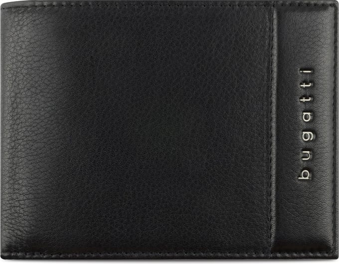 Bugatti Nome Portemonnee RFID-bescherming Leer 13 cm - Jongens - Horizontaal - schwarz