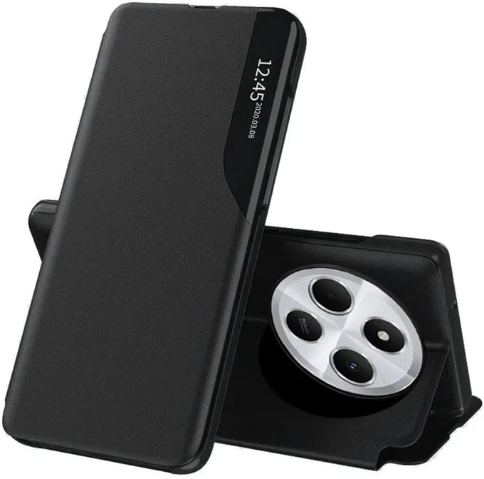 Hoesje geschikt voor Xiaomi Redmi 14C / Xiaomi Poco C75 - Techsuit eFold Book Case - Zwart