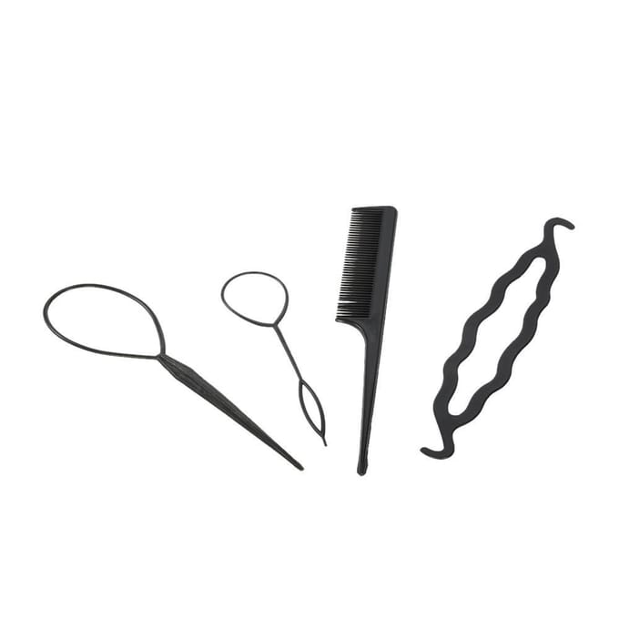 4 stuks Hair Twist Styling Clip Stick Pin Bun Braid Maker Haaraccessoires Kit DIY Haarstijltool gray