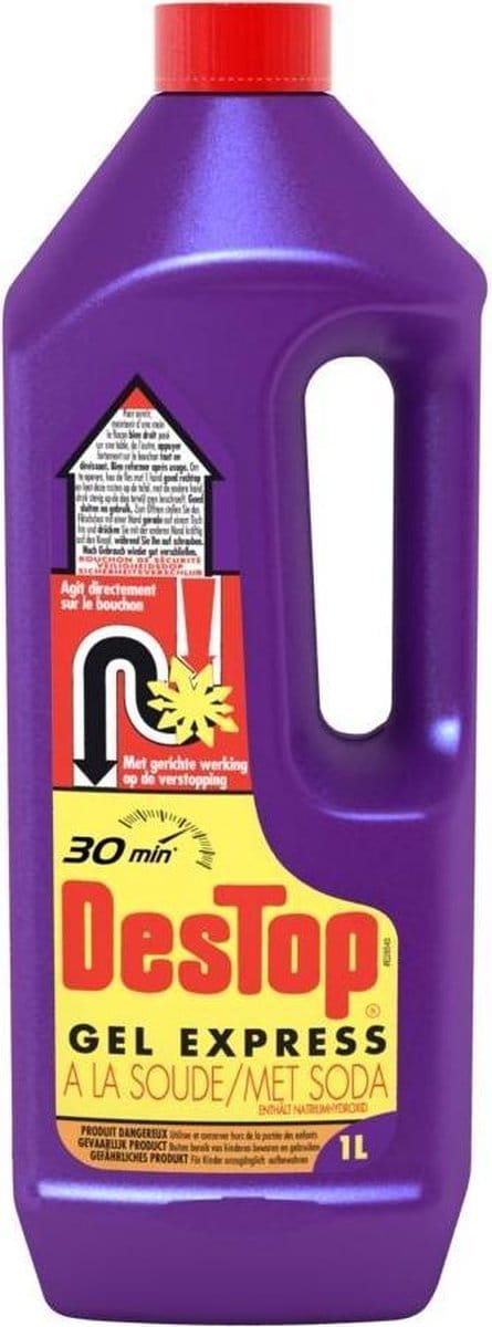 Destop Paars Gel Express Ontstopper met Soda - 1 L x2