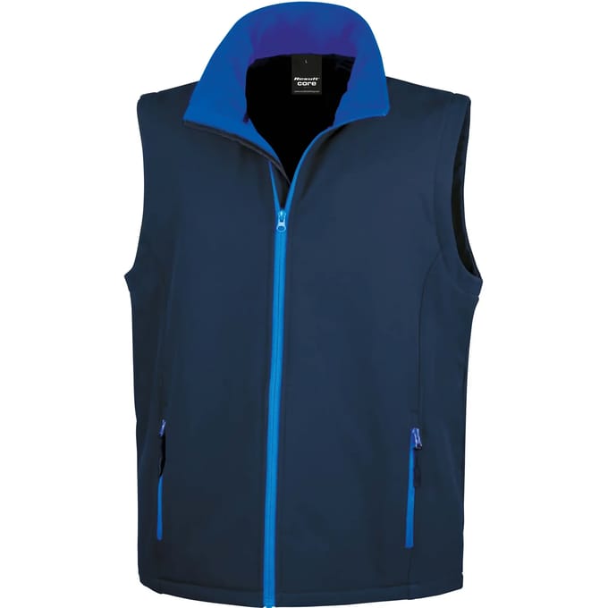 Result Printable Soft Shell Bodywarmer RT232 - Navy/Royal - L