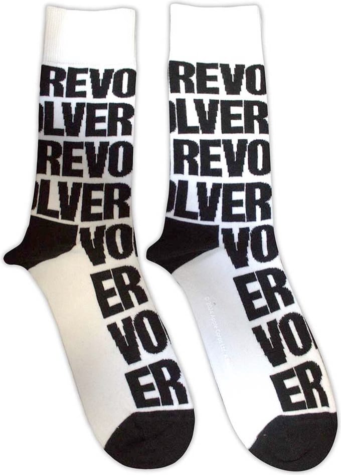 The Beatles - Revolver Text Repeat Sokken - Wit