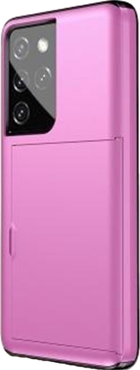 Hoesje geschikt voor iPhone 16 - Backcover - Hardcase - Pasjeshouder - Portemonnee - Shockproof - TPU - Roze