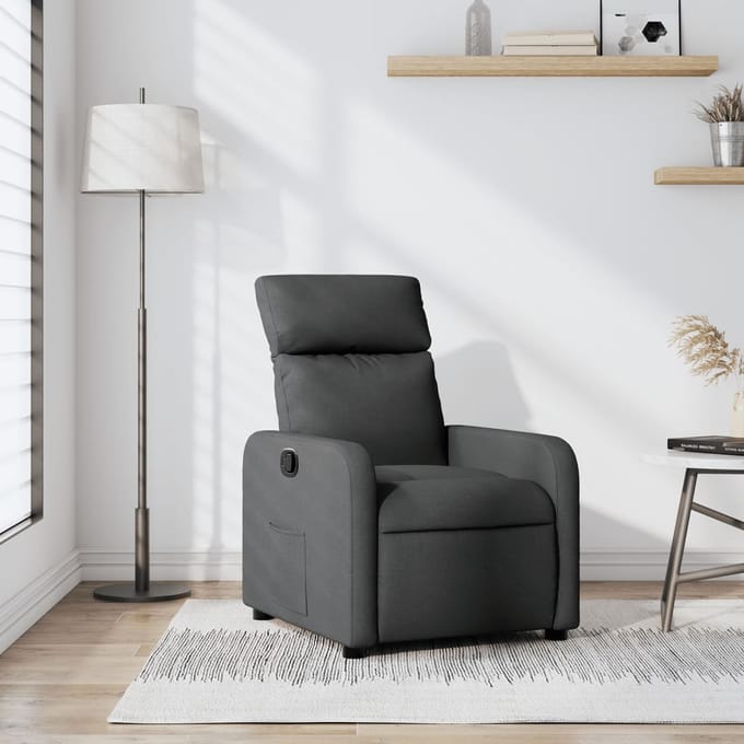 vidaXL - Fauteuil - verstelbaar - stof - donkergrijs