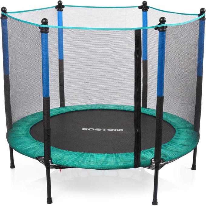 Kindertrampoline - Tuintrampoline Kinderen - Actief Spelen - Met Veiligheidsnet - 140 cm - Mintblauw