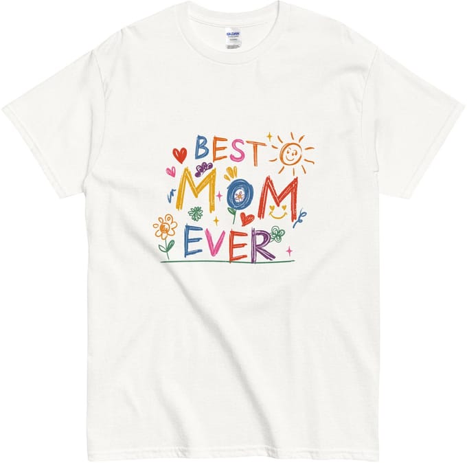 Best Mom Ever T Shirt - Cadeau voor Moeder -Dames Tshirt Korte Mouw - Wit - M