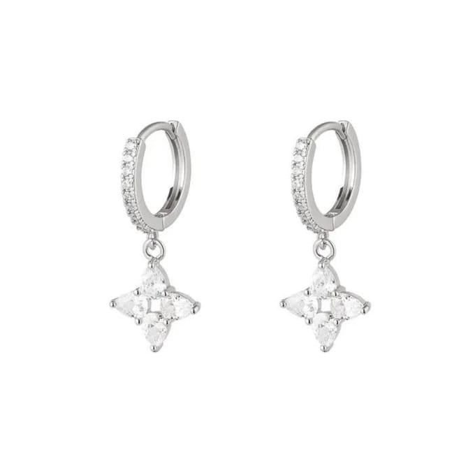 To the moon and back - Sparkle Collection - Oorbellen - Stars Silver