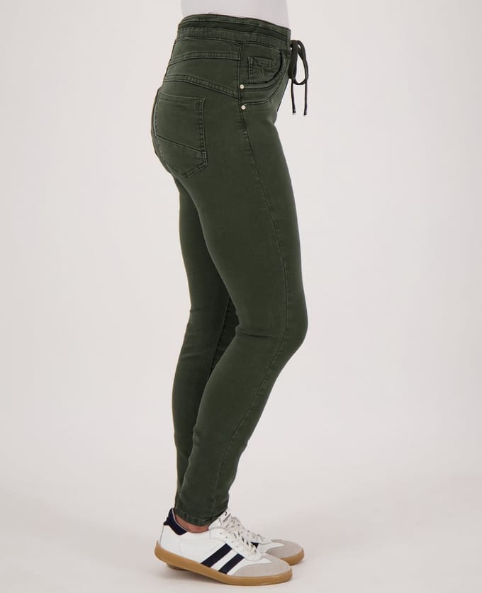 Je m'appelle Dames Broek Regular fit Met stretch - Groen - Maat S