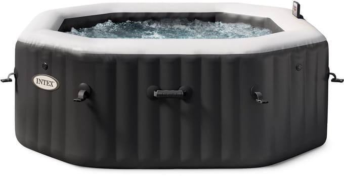 Intex PureSpa Onyx Black Jet & Bubble Deluxe 4 persoons - 201 x 201 x 71 cm (Achthoek)