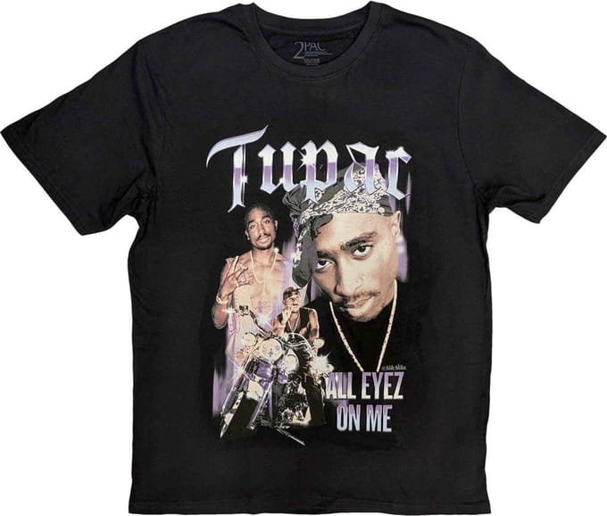 Tupac - All Eyez Blue Homage Dames T-shirt - S - Zwart