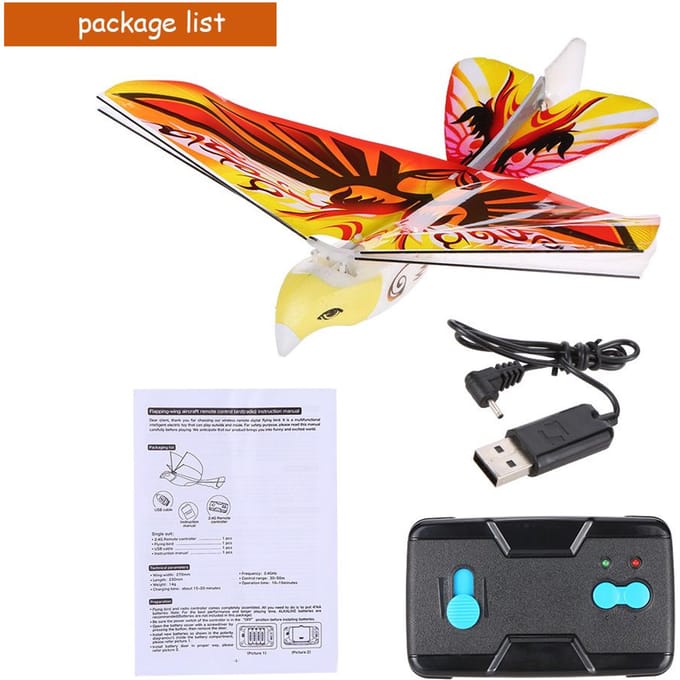 TECHBOY 98083+ 2.4GHz Afstandsbediening Authentieke E-Bird Vlinder Vliegende Vogel RC Speelgoed geel