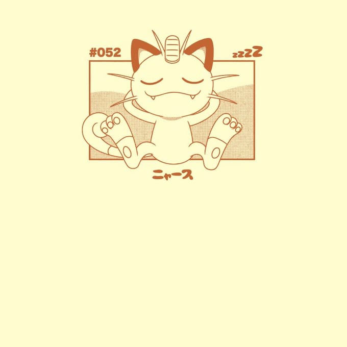 Pokémon Meowth Unisex T-Shirt - Wit Vintage Wash - M