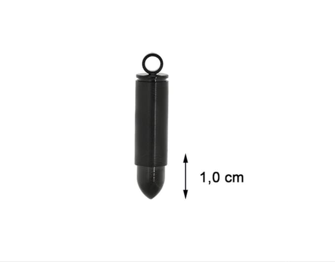 Blinx Jewels Stalen Hanger Zwarte Urne Kogel