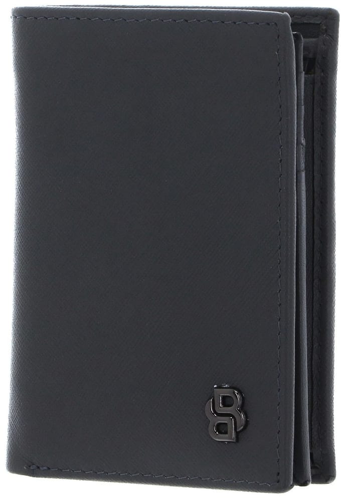 HUGO BOSS Leren portemonnee Double B Wallet Saffiano Grey grijs