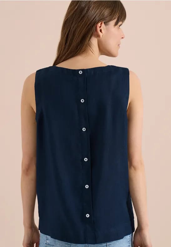 Linnen blouse met knoopdetails