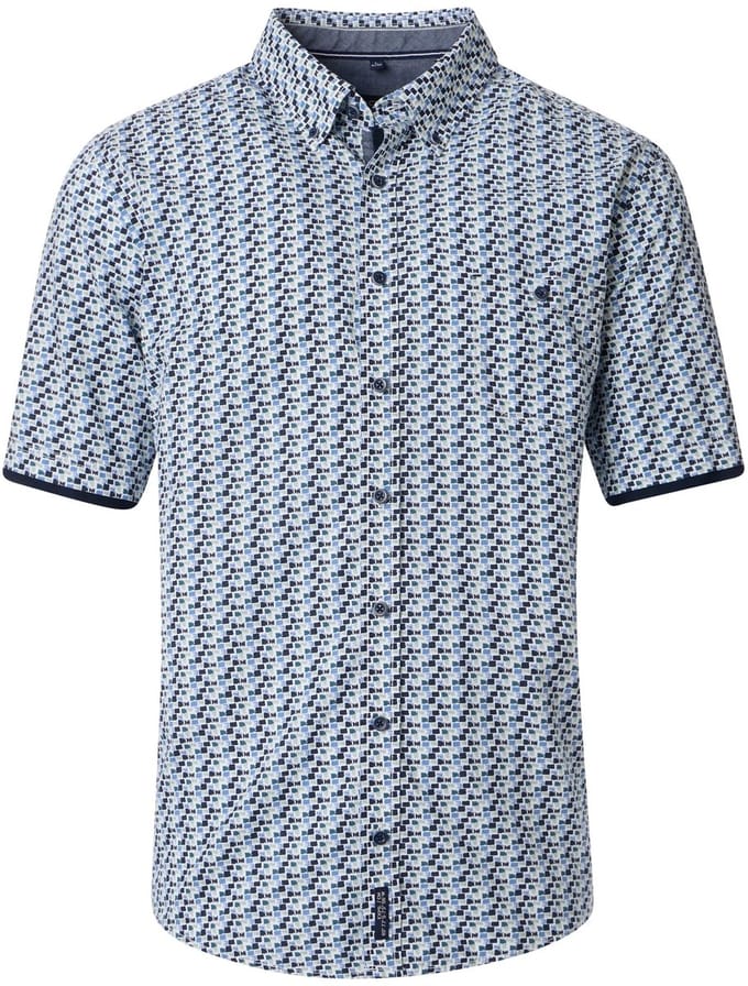 Casa Moda wit blauw overhemd maat 6XL