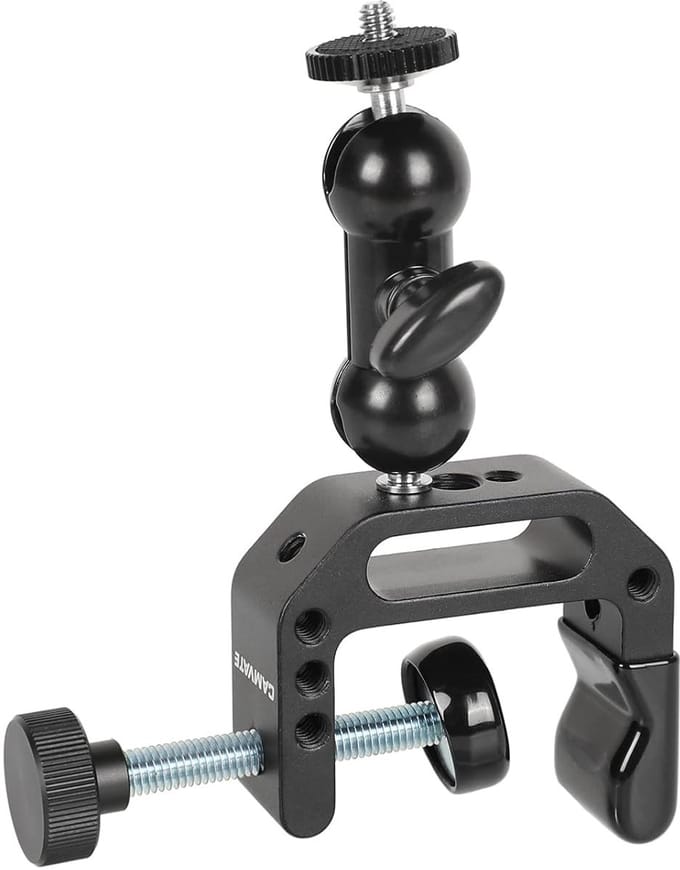 Magic arm klem - Zwart - Universele Desktop Mount Houder Stand - Aluminium en Metaal - Voor DSLR Camera en Led Videolamp