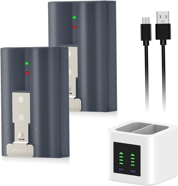 Reserve Accu - Oplaadbare Batterij - Beveiligingscamera - Dubbele Oplader - 6040mAh Capaciteit