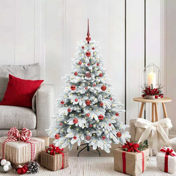 vidaXL - Kunstkerstboom - met - 150 - LED - met - standaard - Wit - 120 - cm - PE - en - PVC