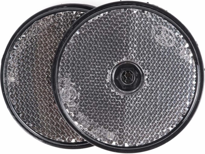 Benson Ronde reflectoren met schroefbevestiging - 60 mm - wit - set van 2 stuks