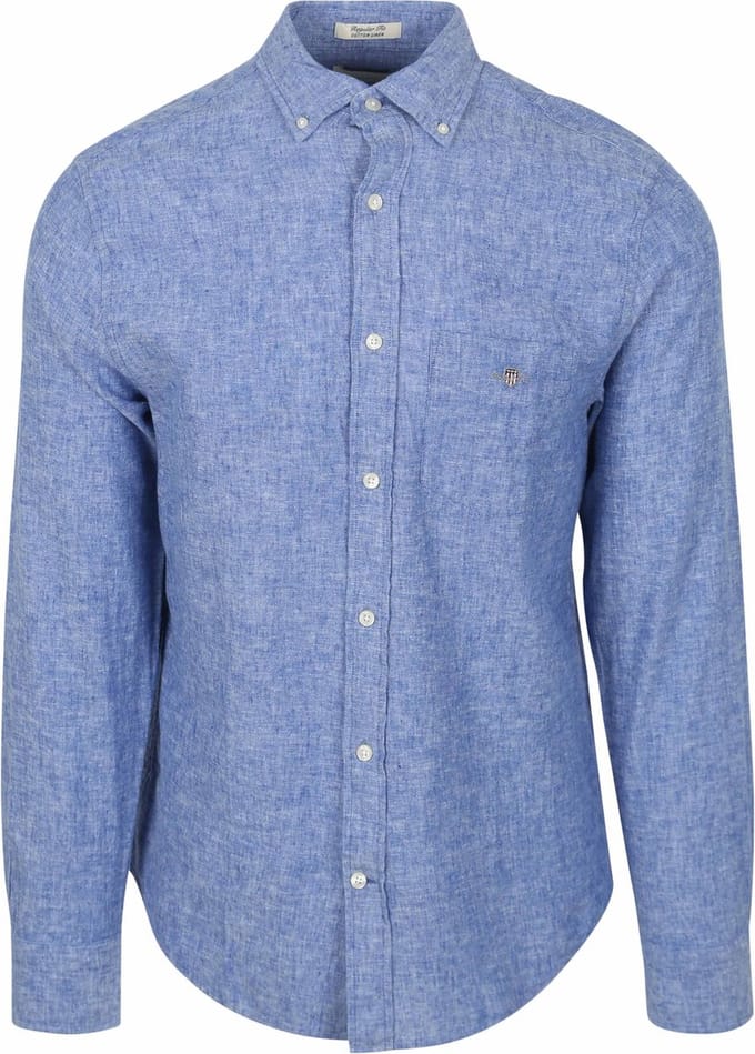 Gant Overhemd Linnen Blauw - Maat 3XL - Heren - Overhemden Casual