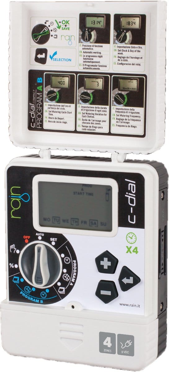 Rain C-DIAL 9 Volt 6 zone indoor irrigatie controle unit