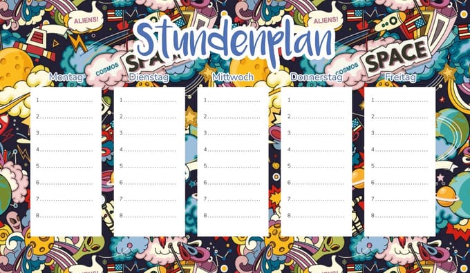 Wallvy Serie - Magnetische Lesplanner - Avontuur in de Ruimte - 30x17,5CM