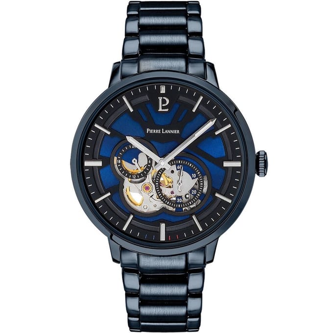 Pierre Lannier Trio 333D469 Horloge - Staal - Blauw - Ø 42 mm