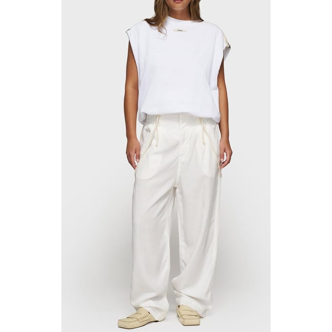 10DAYS Strap Salopette Twill Tencel Ecru Größe: 2XL | Ausgestellte Hosen Outlet | Damen | Braun