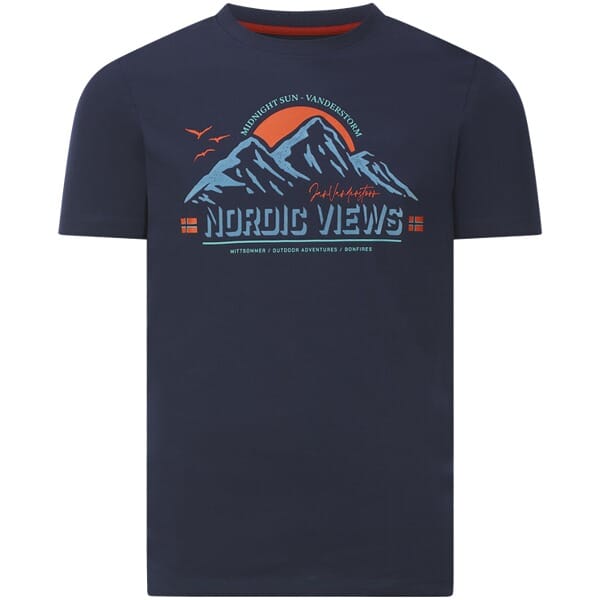 Jan Vanderstorm herren T-Shirt - 52/54 - donkerblauw - Plus Size