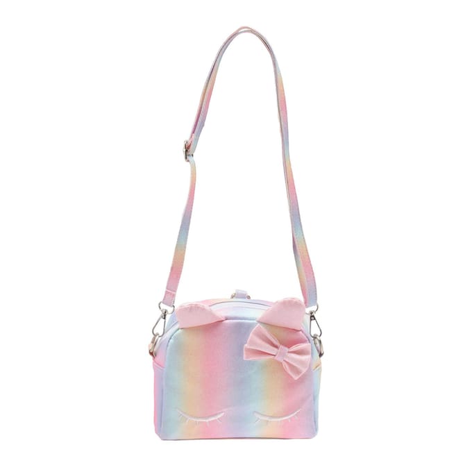 Unicorn schoudertas kind multikleur regenboog karton tas.