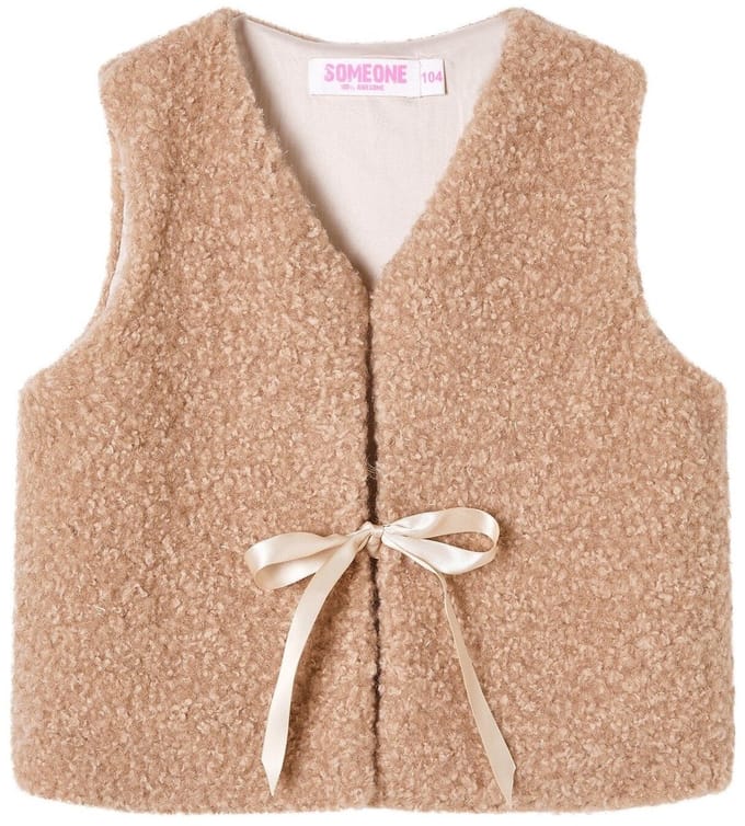 Someone AIDA-SG-13-F Meisjes Gilet - BEIGE