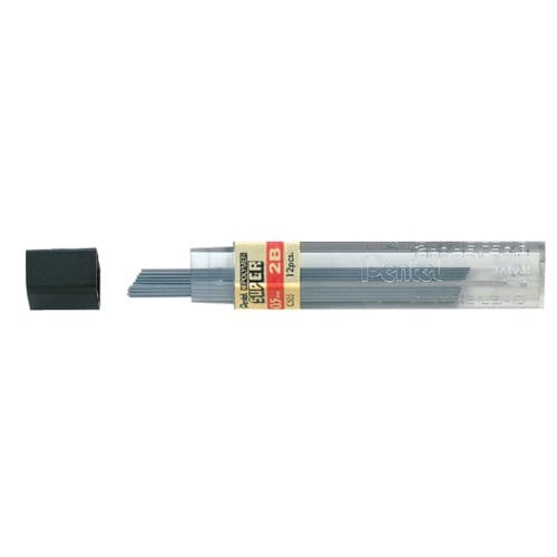 Pentel vulpotlood vulling potloodstift 2B - 0.5 mm - 12 stiften