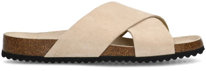 Sacha - Dames - Beige suède slippers - Maat 36