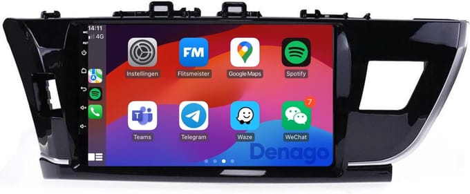 CarPlay autoradio geschikt voor Toyota Corolla | 2014 t/m 2016 | Android 16 | 9 inch | Draadloos Apple CarPlay & Android Auto | 2GB + 32GB | QuadCore processor | Denago DNG-A281 | 2025 model | 2014 2015 2016 | Bluetooth & Wifi