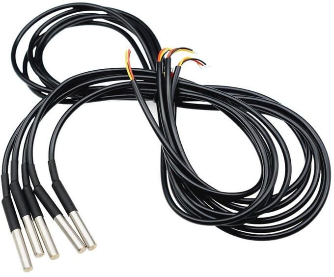 Temperatursensor met 5m Waterdichte Kabel - Digitaal Temperatuurmeetapparaat voor Arduino en Raspberry Pi