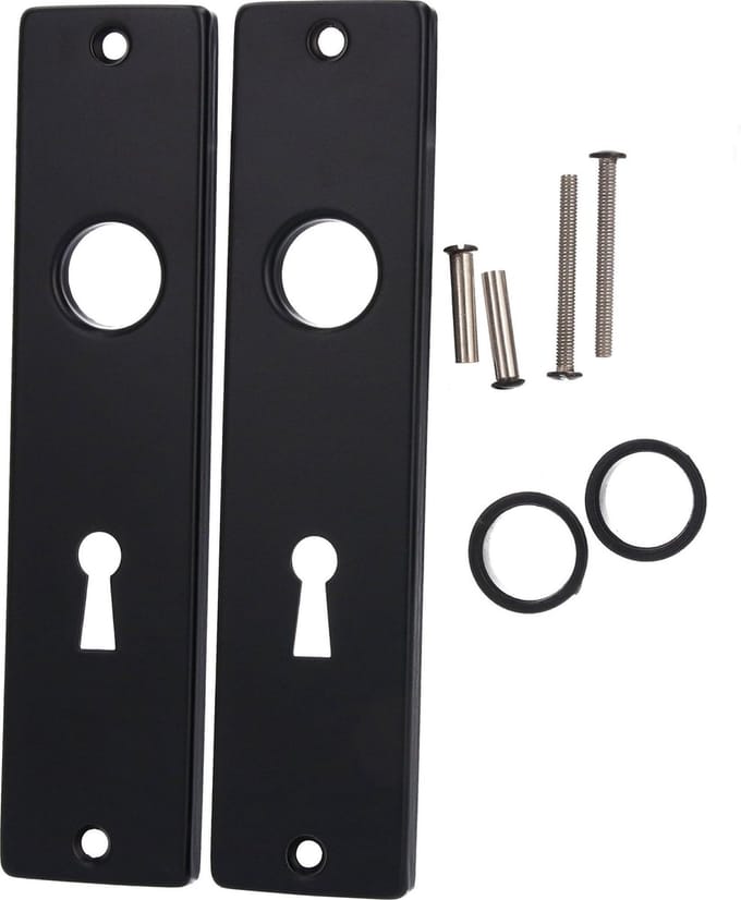 Langschild met sleutelgat 56mm aluminium zwart