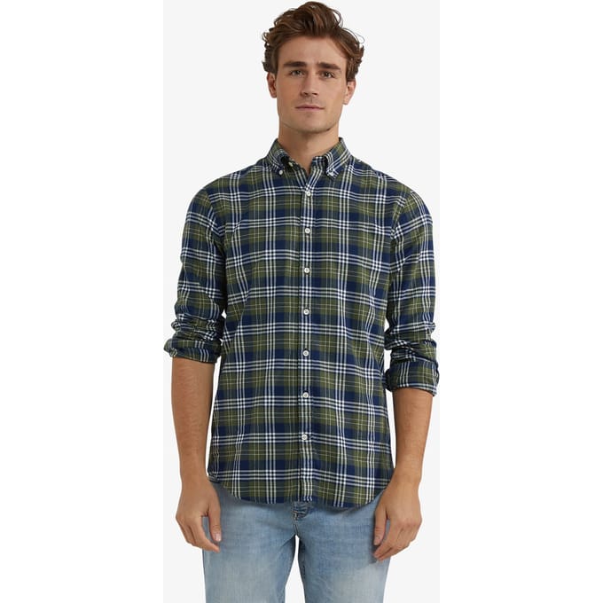 McGregor Flannel Multi Check Shirt Moss Green Größe: S | Casual hemden Outlet | Herren | Grün