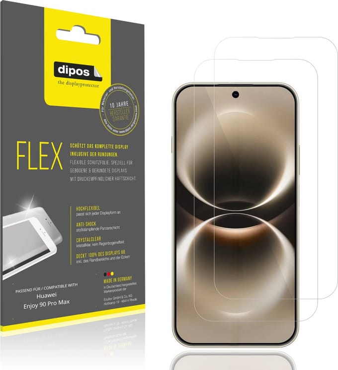 dipos – 2x Beschermfolie geschikt voor Huawei Enjoy 90 Pro Max | 3D Full Cover Screenprotector | 100% Passend