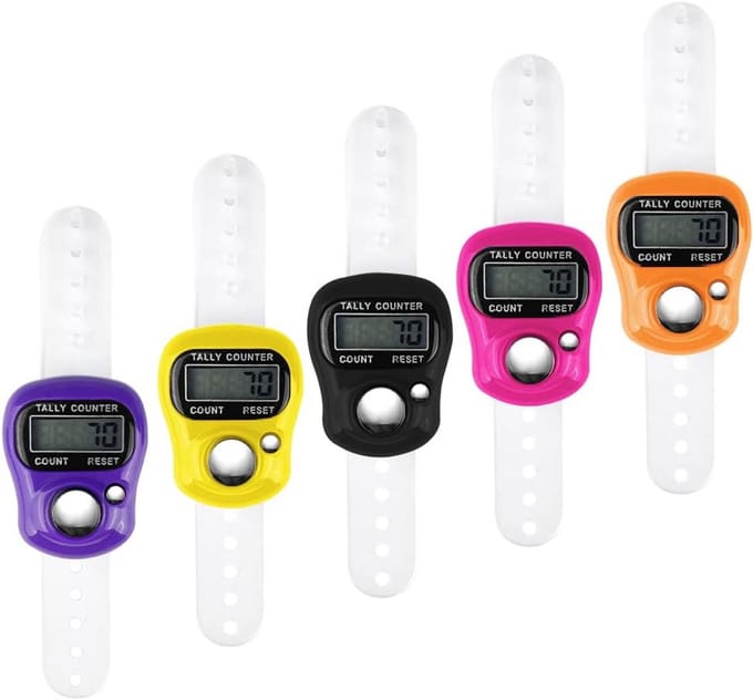 Vingerteller set van 5 - Digitale Clicker met LCD Display voor Inventarisatie, Sport en Activiteiten