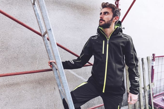 Sparco Tech York Softshell Jas - Zwart — Groen — M