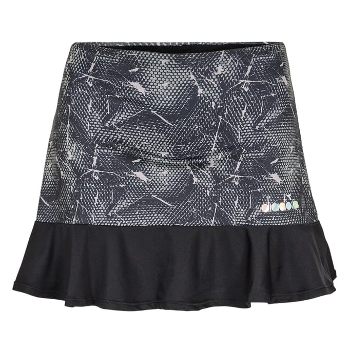 Diadora Abstracte tennisrok voor dames (Zwart)