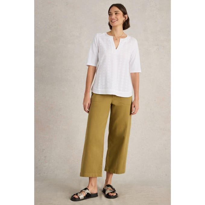 White Stuff Weaver Notch Neck Top Brilliant White Taglia: 14 | Magliette intime Outlet | Donna | Bianco