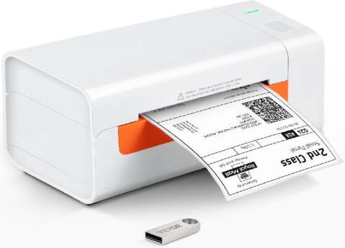 Happyment Thermische Labelprinter - Barcode Printer - Perfect Voor Verzendlabels - 60 Labels Per Minuut
