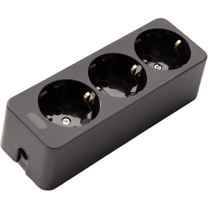 Martin Kaiser 3-Way Desktop Voedingssocket Zwart (Europese Stekkerdoos) - 538/SW [2 Stuks]